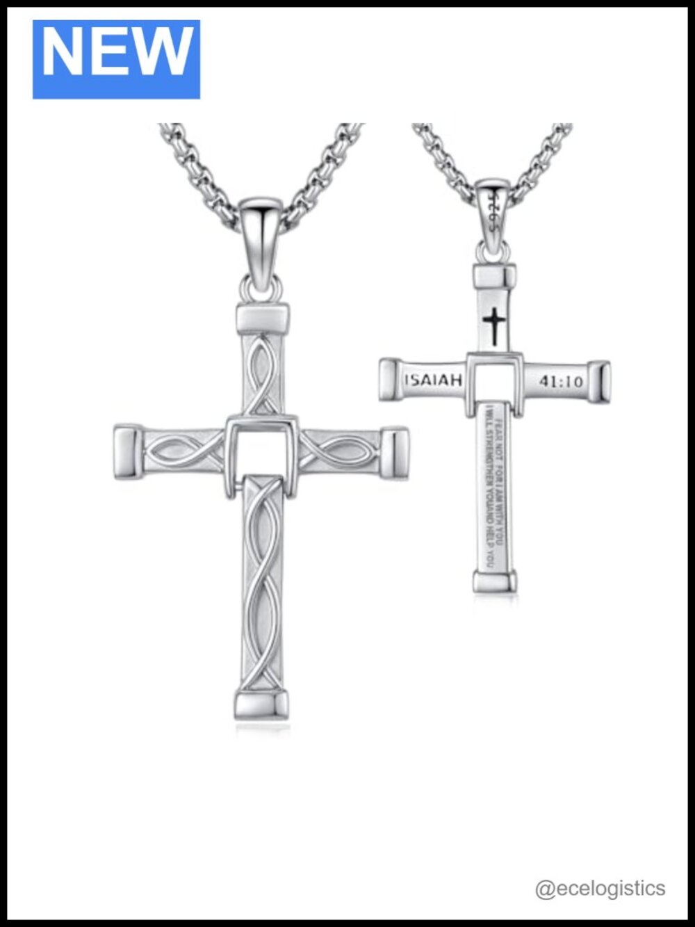 925 Sterling Silver Cross Pendant Necklace